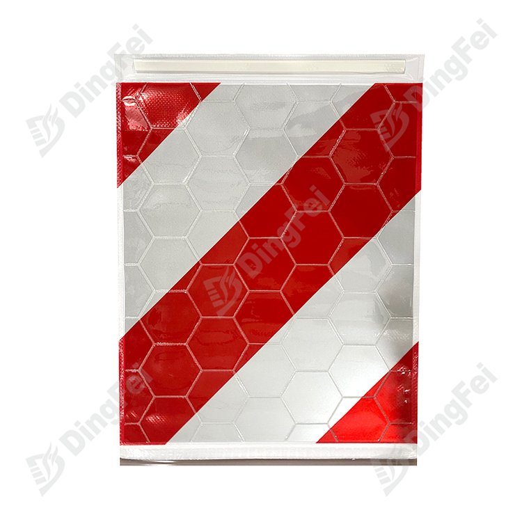  35*26 CM Red White Truck Cargo Warning Reflective Tail Lift Flags - 